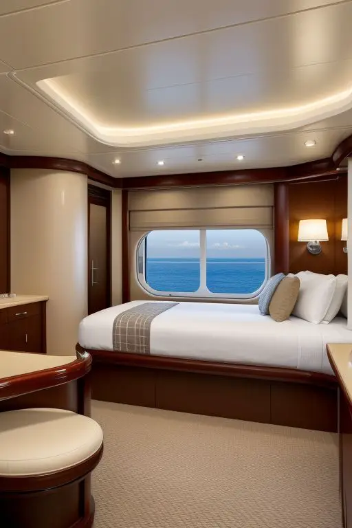 Bed in stateroom